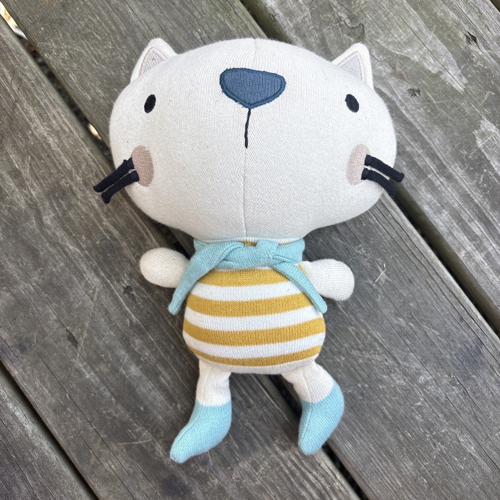 Viverano Remi Cat  Organic Fine Knit Stuffed Plush Animal Baby Toy